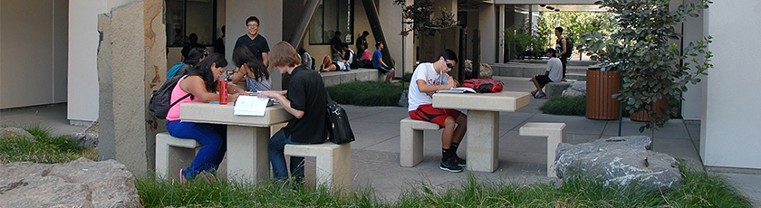 Students in front of the Science and Mathematics Tutoring Center